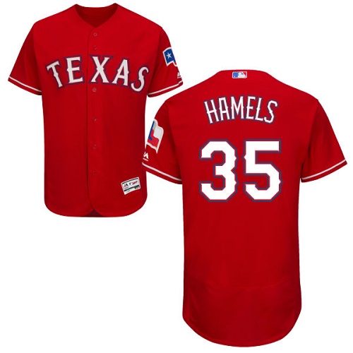 Rangers #35 Cole Hamels Red Flexbase Authentic Collection Stitched MLB Jersey